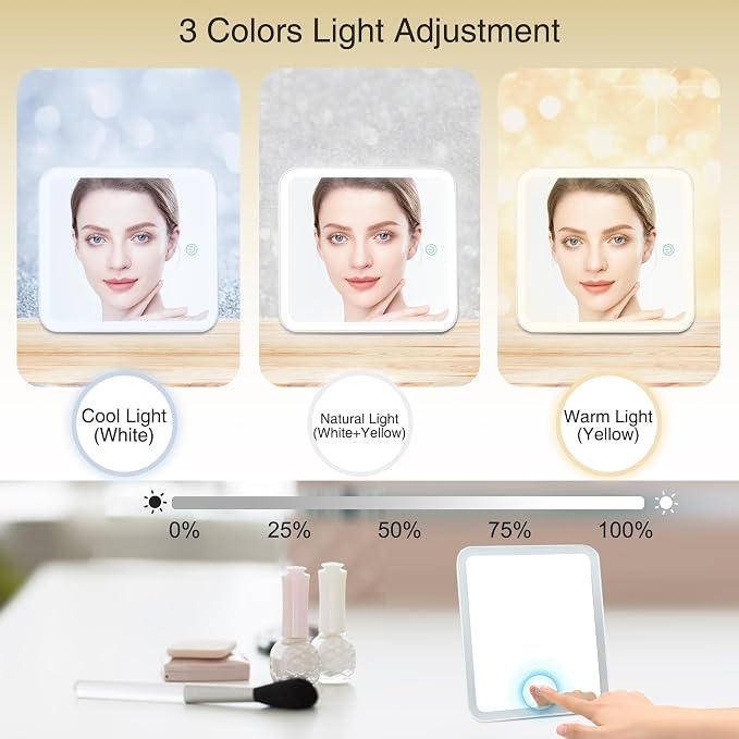 Relavel Makeup Train Case With LED Mirror, Professional Travel Cosmetic Bag - Image 3