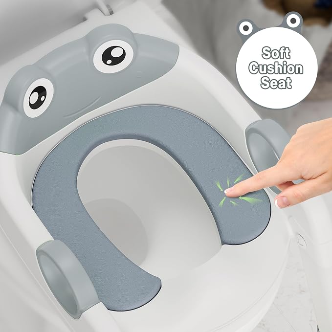 Potty Training Seat with Step Stool Ladder, Toddler Toilet Seat with PU Cushion - Image 4