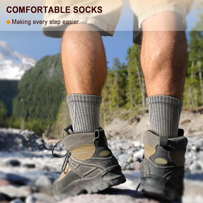 BULLIANT Compression Socks for Men 6Pairs, Athletic Crew Socks Cushioned For - Image 6