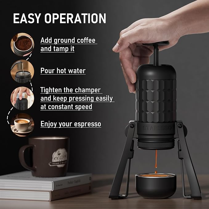 STARESSO PLUS SP300 Espresso Machine, Manual Portable Coffee Maker Compatible - Image 6