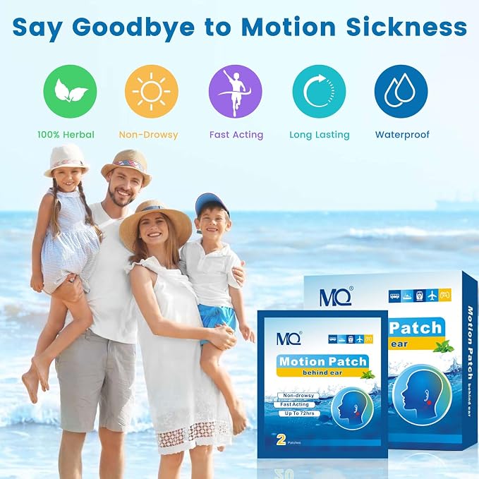 MQ 20ct Motion Sickness Patches, Light Color, Sea Sickness Patches Non Drowsy & - Image 2