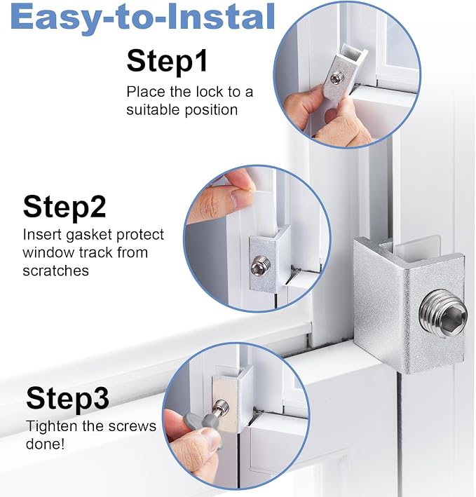 Sliding Window Locks for Up and Down Windows, Adjustable Aluminum Window - Image 5