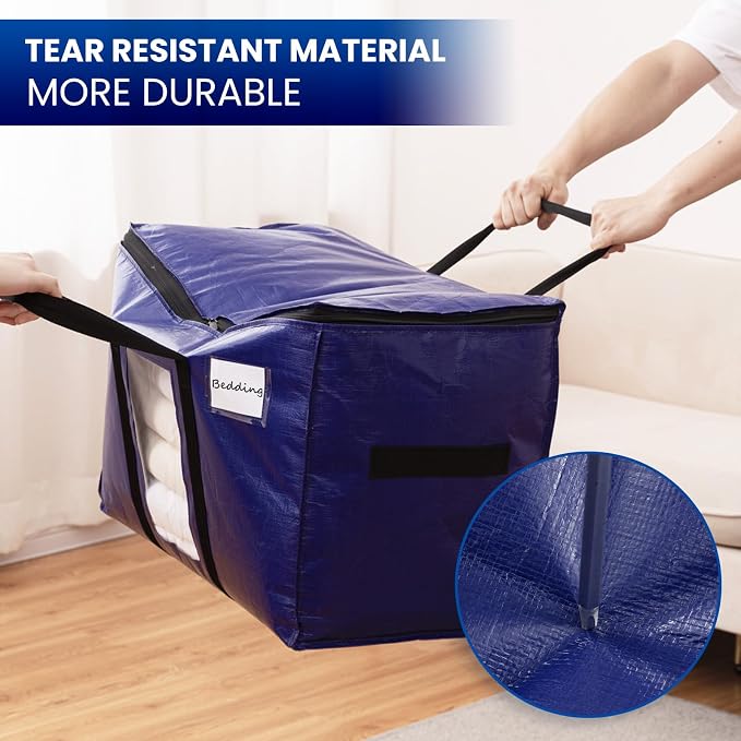 TAILI 6 Pack Dark Blue Extra Large Storage Bags, Heavy Duty Totes - Image 6