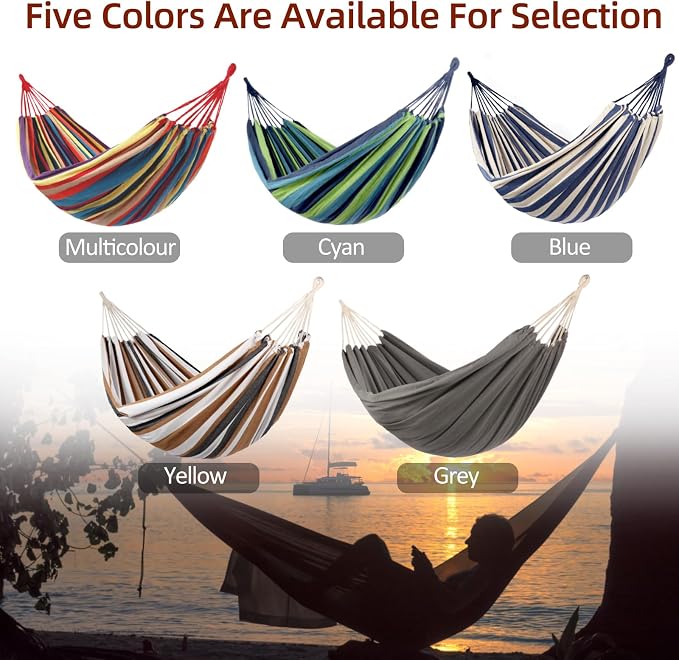Camping Hammocks for Backyard Hanging Sturdy Garden Comfortable Fabric Hammock - Image 6