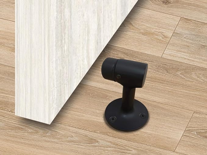 QCAA Solid Brass Door Stop, Matte Black, 1 Pack - Image 4