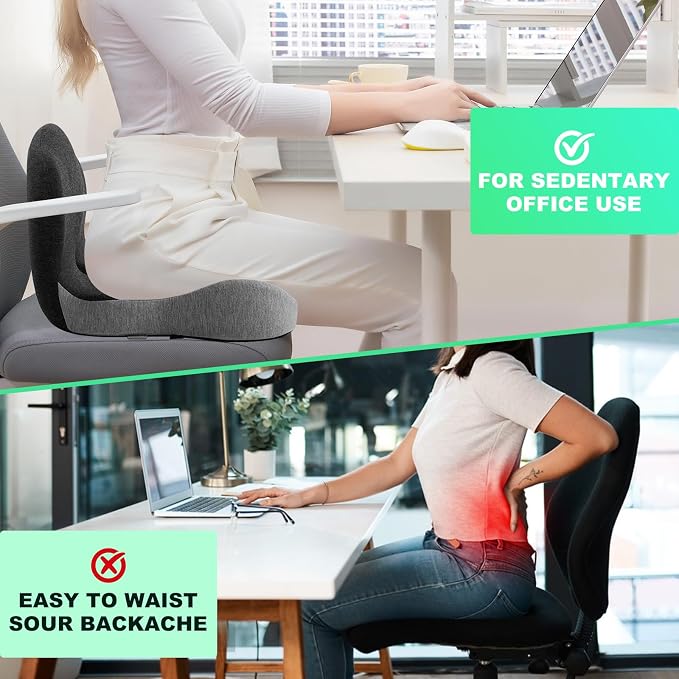 Buttocks Cushion for Office Chair Memory Foam Seat Pad for Butt Support - Image 5
