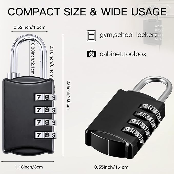 Sadnyy 60 Pcs 4 Digit Combination Locks Combination Padlock Luggage Number - Image 2