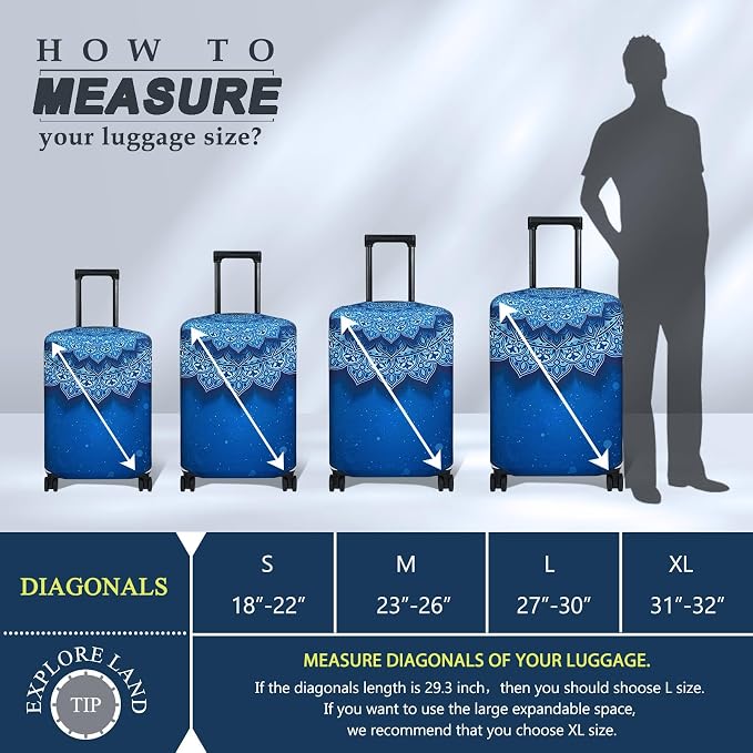 Explore Land Travel Luggage Cover Suitcase Protector Fits 27-30 Inch Case - Image 5