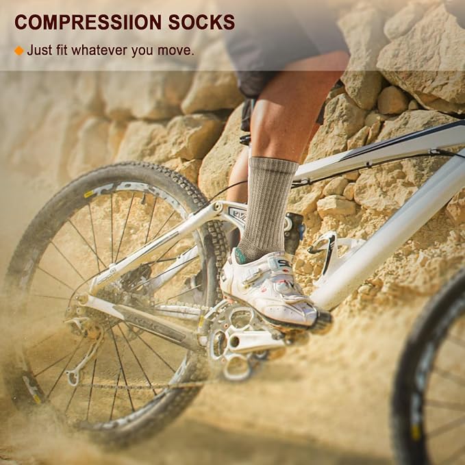 BULLIANT Compression Socks for Men 6Pairs, Athletic Crew Socks Cushioned For - Image 6