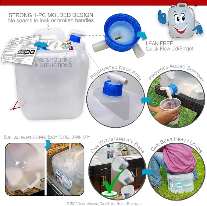 WaterStorageCube BPA Free Collapsible Water Container - Image 6