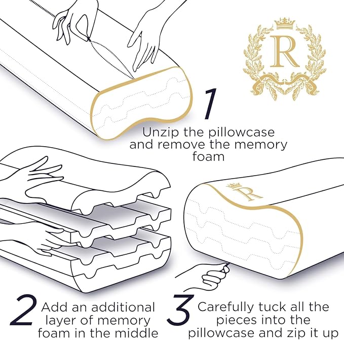 Memory Foam Pillow, Cervical Pillow 4-Layer Queen, Contour Pillow, Side Sleeper - Image 6