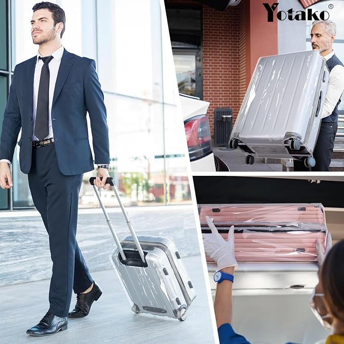 Yotako Upgraded Zippered Clear PVC Suitcase Cover, 20 Inch Luggage Covers - Image 8