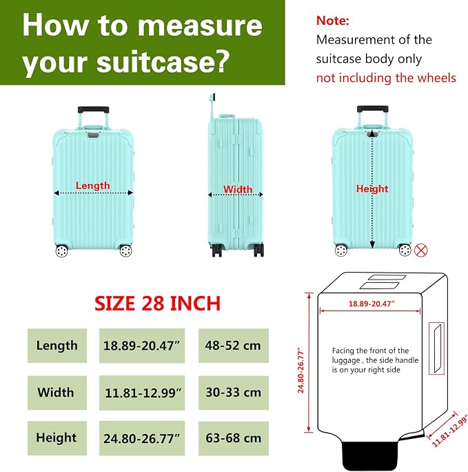 Suitcase Covers For Luggage, 28 Inch Clear PVC Luggage Covers Protector Full - Image 2