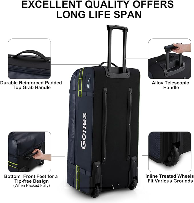Gonex Rolling Duffle Bag with Wheels, 100L Water Repellent Large Wheeled Travel - Image 5