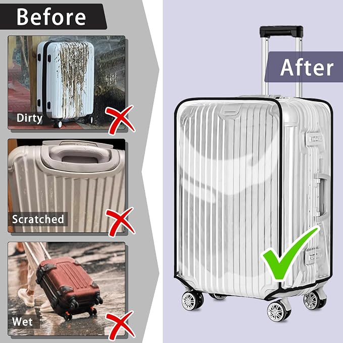 Yotako Clear PVC Suitcase Cover Protectors 26 Inch Luggage Cover - Image 7