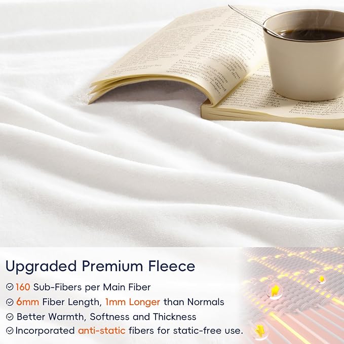 PHF Ultra Soft Fleece Blanket King Size, No Shed No Pilling Luxury Plush Cozy - Image 4