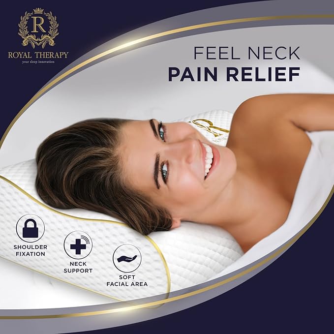 Royal Therapy 2-Pack Queen Memory Foam Pillow, Queen Contour Pillow, Orthopedic - Image 2