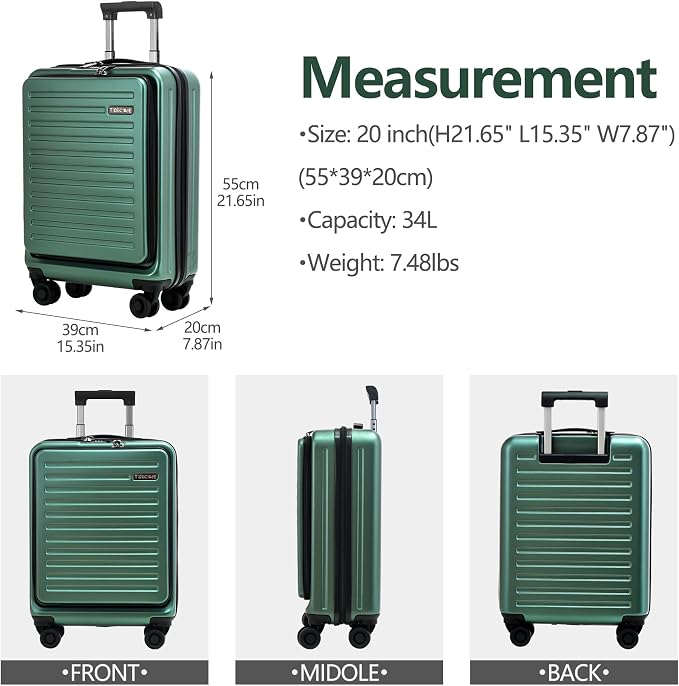 TydeCkare 20 Inch Carry On Luggage - Image 4