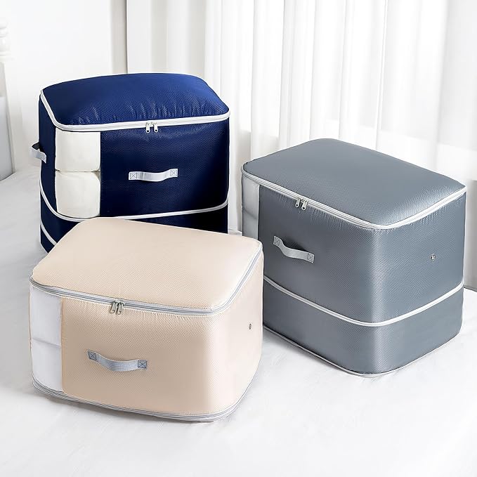 Comforter Storage Bag - 130L Blanket Storage Bags 3-Layer Ultra Space Saving - Image 7