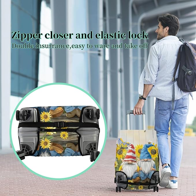 Luggage Cover + Tag, Dwarf Travel Suitcase Protector - Image 5