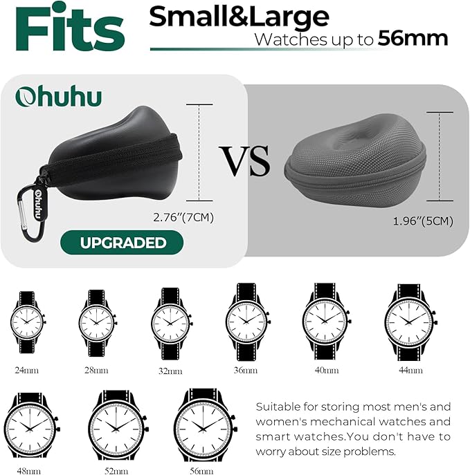Ohuhu Watch Travel Case for Men Portable Single Watch Box and Storage Organizer - Image 2