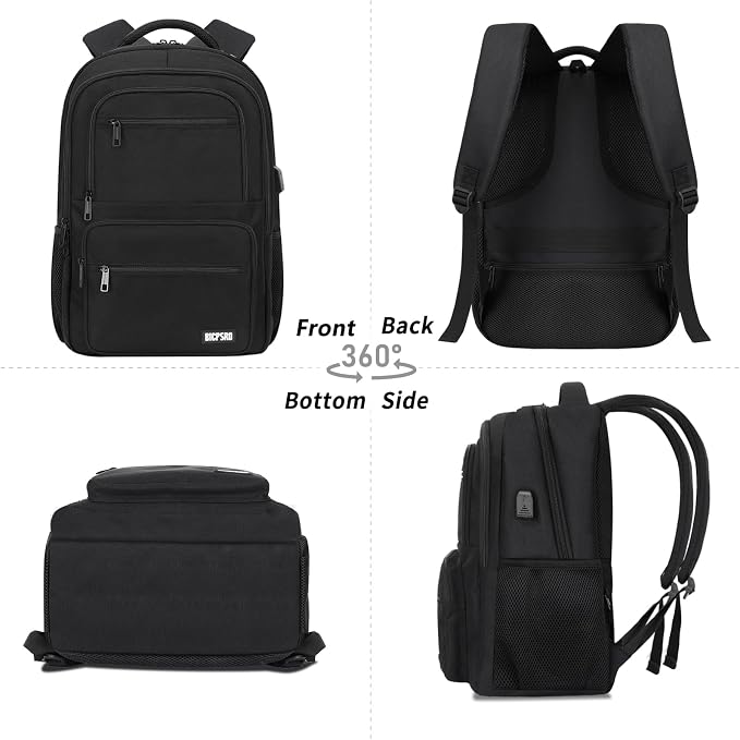 Black Backpack for School, School Backpack for Boys Girls Teens, College Book - Image 7