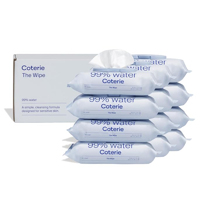 Coterie Baby Wipes for Sensitive Skin, Plant-Based and Plastic-Free Fibers by Coterie