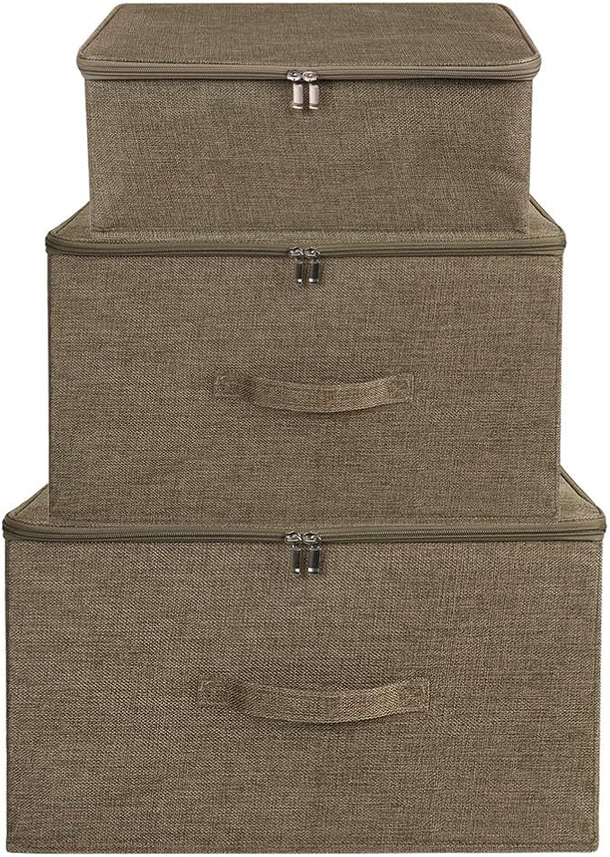 ANMINY Storage Bins with Zipper Lids 36 Qt Lidded Fabric Storage Boxes Baskets - Image 5