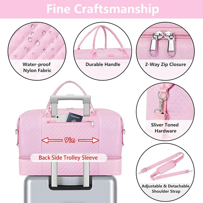Weekender Bag for Women, Travel Duffel Bag Carry On Overnight Bag - Image 5