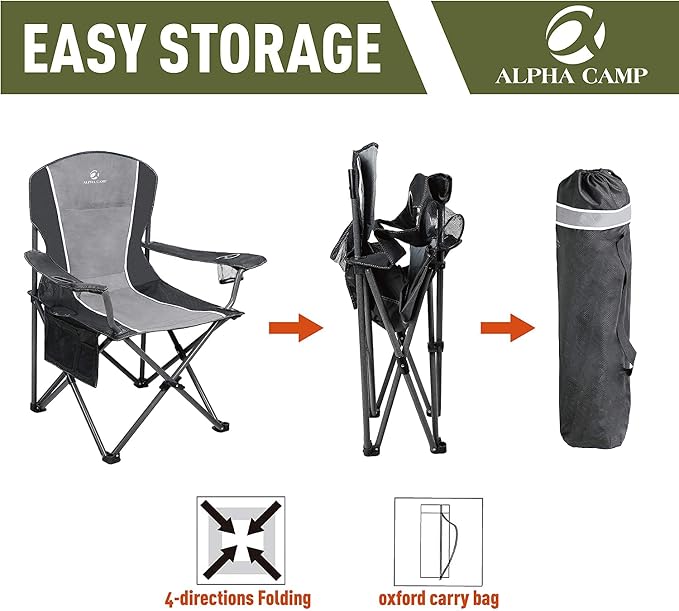 ALPHA CAMP Oversized Camping Folding Chair - Image 7