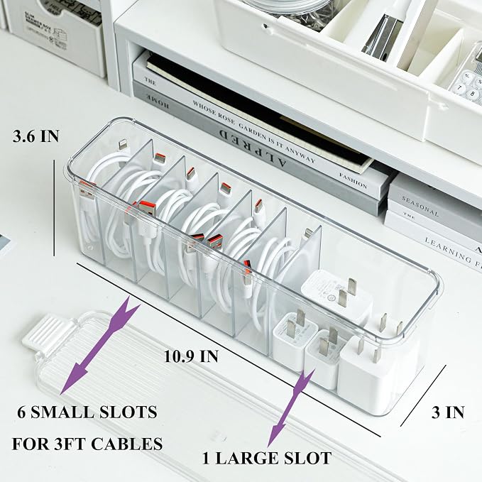 Yesesion 4 Pack Clear Cable Storage Box - Image 4