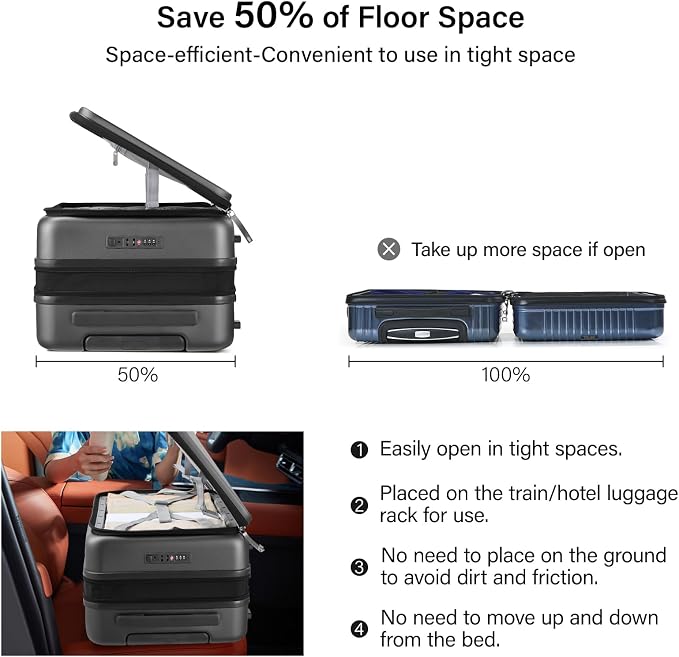 Hanke Hardside Expandable Checked Luggage, 24 Inch Top Opening Trunk Luggages - Image 7