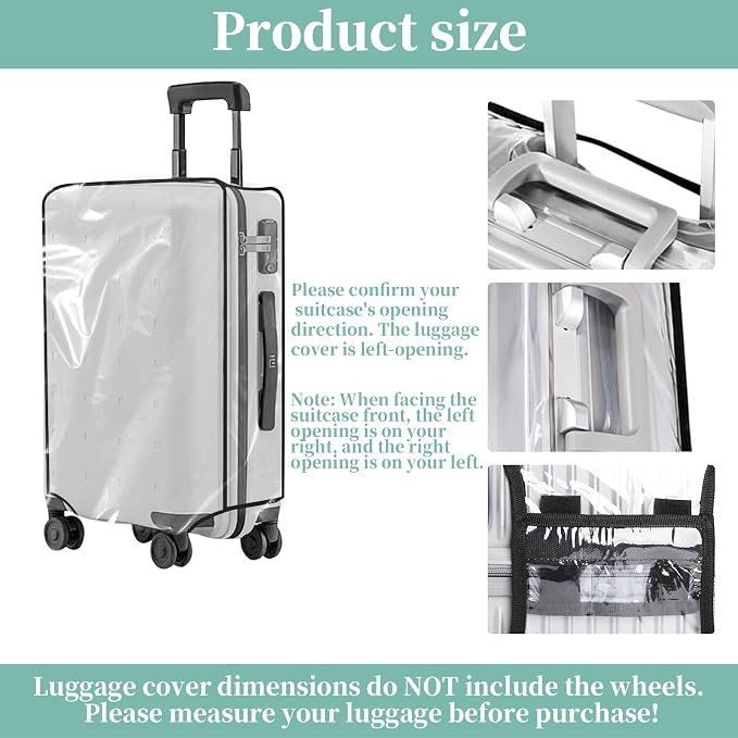 Clear PVC Luggage Cover, Waterproof Dustproof Anti-Scratch Suitcase Protector - Image 6