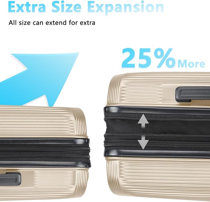 28 Inch Luggage with Spinner Wheels, Lightweight Expandable PC Hardside Large - Image 3