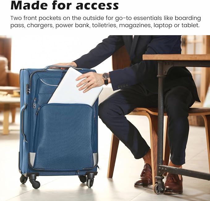 Coolife Luggage 4 Piece Set Suitcase Spinner TSA Lock Softshell lightweight - Image 3