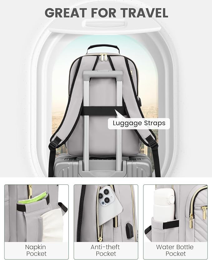 LOVEVOOK Laptop Backpack Purse for Women, Work Travel Computer Bags, College - Image 4