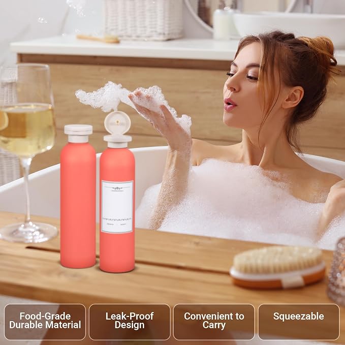 Travel Shampoo Bottle, Empty Plastic Squeeze Bottles 8.8oz - Image 6