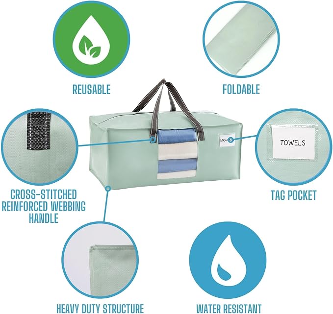 VENO 2 Pack Moving Bags for College, Heavy-Duty Storage Totes, Moving Boxes and - Image 7