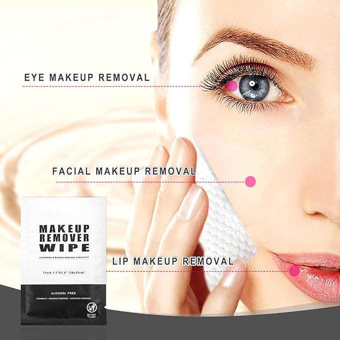 50 pcs Makeup Remover Wipes Bulk Individually Wrapped Makeup Wipes Single - Image 2