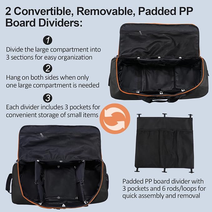 110L/140L Expandable Soft-Sided Foldable Duffle Bag - Image 3