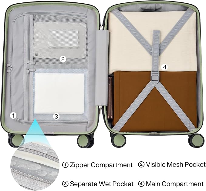 Hanke 28 Inch Luggage with Spinner Wheels Lightweight PC Hard Shell Suitcases - Image 6