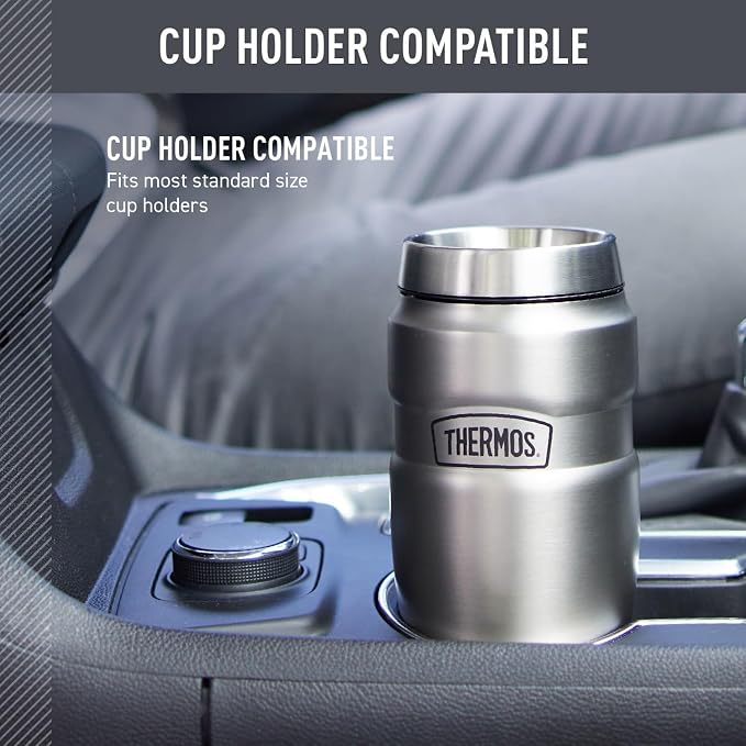 THERMOS Stainless King Vacuum-Insulated Travel Tumbler, 16 Ounce, Matte Steel - Image 3