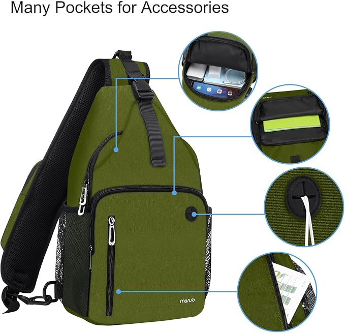 MOSISO Sling Backpack Bag, Crossbody Shoulder Bag Travel Hiking Daypack Chest - Image 3
