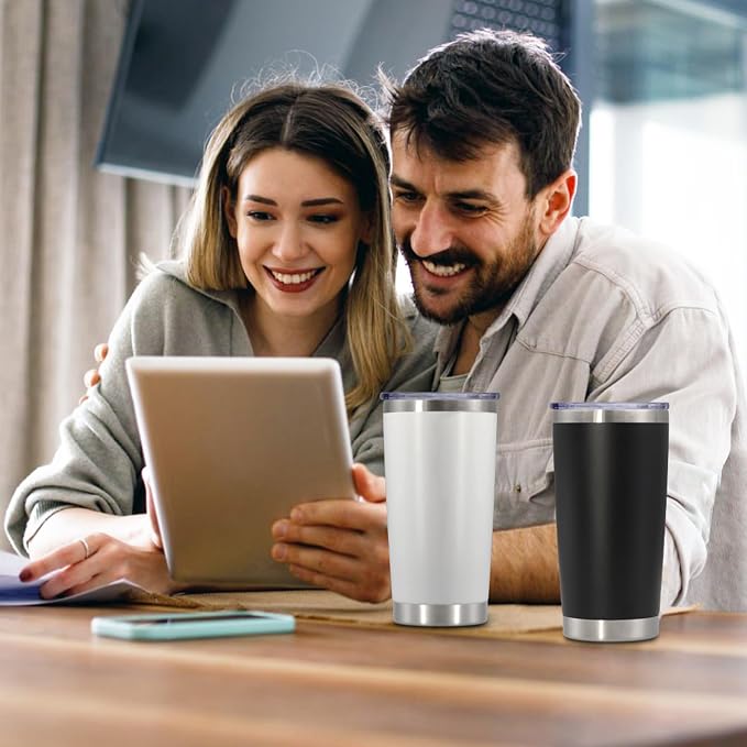 20 oz Tumbler with lid Double Wall Vacuum Insulated Tumblers Stainless Steel - Image 2