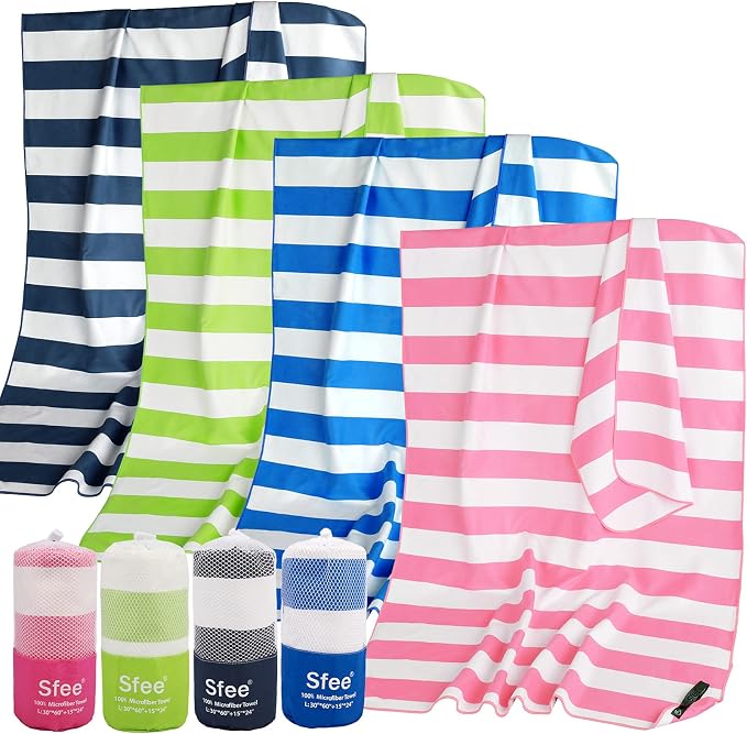 Sfee 2 in 1 Microfiber Oversized Beach Towel, Quick Dry Towel Travel Towel by Sfee