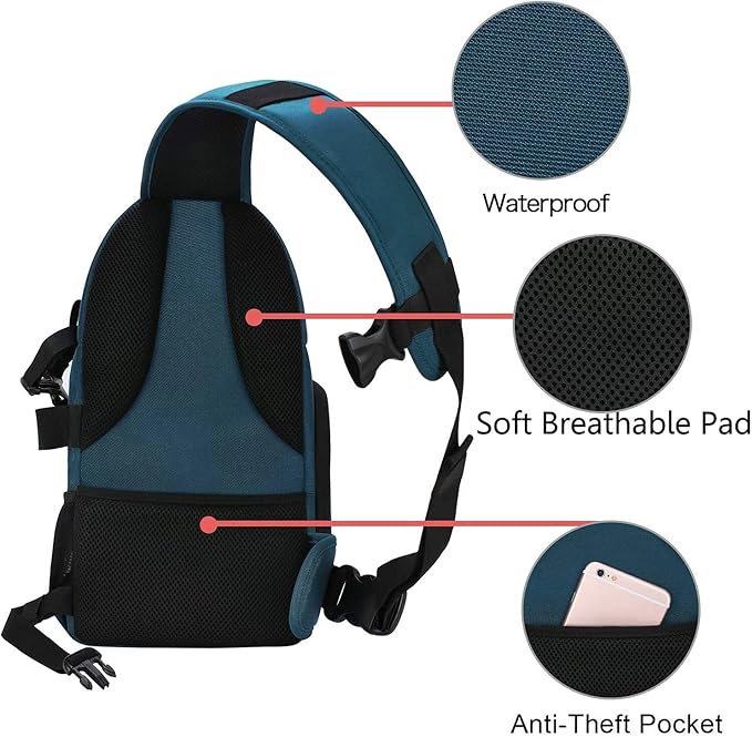 MOSISO Camera Sling Bag, DSLR/SLR/Mirrorless Camera Backpack Case Shockproof - Image 4