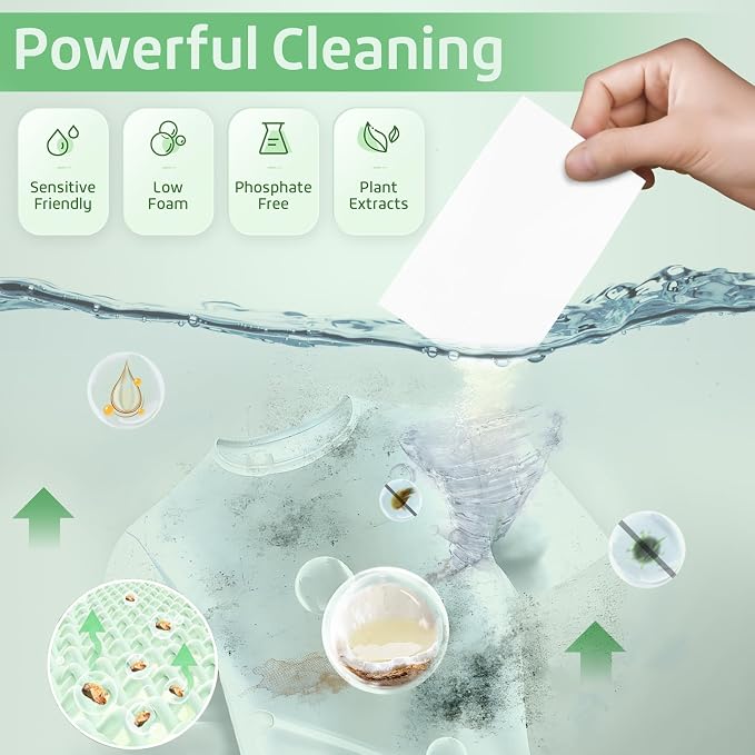 Poesie Laundry Detergent Sheets Fragrance Free Non-Plastic Precut Zero Waste - Image 4