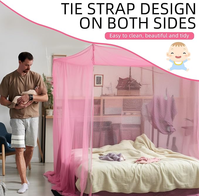 4 Corners Mosquito Net for Mosquiteros para Camas Bed Canopies Netting Bed - Image 6