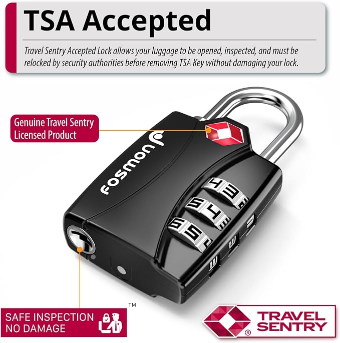 Fosmon TSA Approved Locks for Luggage. Suitcase Locks - Image 3