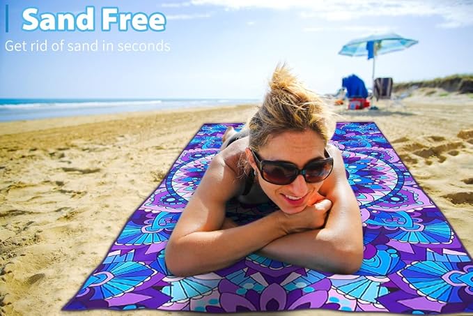 2 Pack Microfiber Oversized Lightweight Beach Towel 71"x32" Extra Thin Large - Image 4